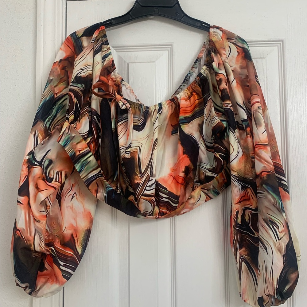 XPlus Multicolor Women's Crop Top 3XL
